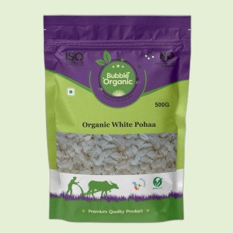 Organic White Poha/ Beaten Rice 500 Gms